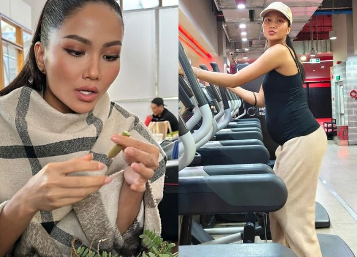 H'Hen Niê is pregnant but dares to do anything, including lifting weights to "stay in shape"