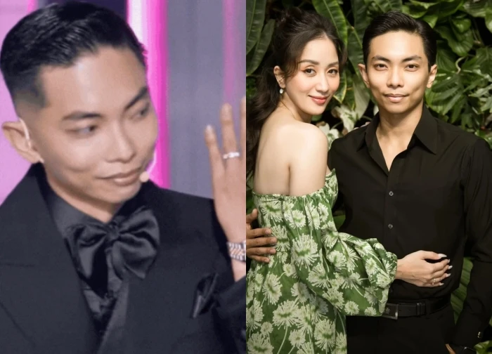 Phan Hien is a judge on Em Xinh, forced by Khanh Thi to wear a wedding ring, unexpected reaction