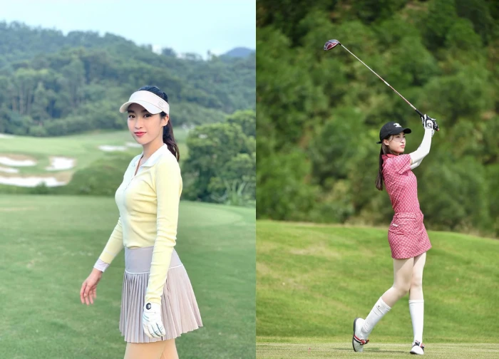 Miss Do My Linh transforms into a "rich lady" on the golf course, her visual shocks fans!