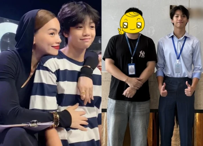 Ho Ngoc Ha's stepson entered the family group, holding a series of unbelievable positions, shocking attitude