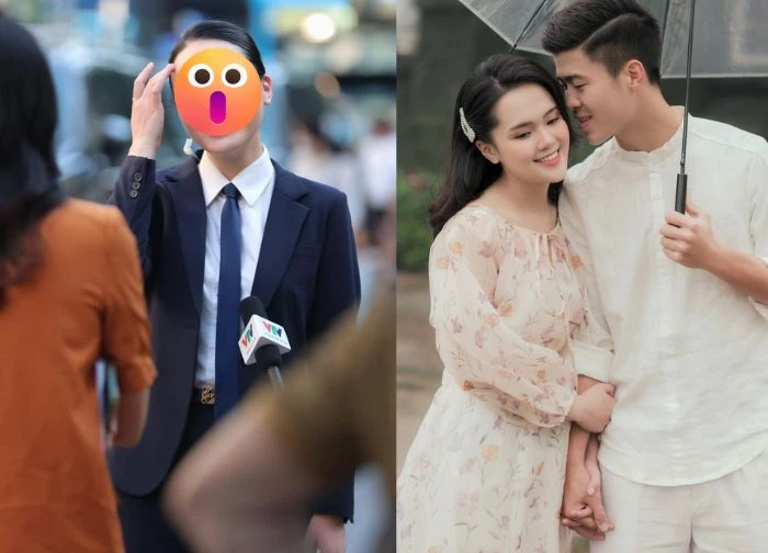 Female security guard caused a fever in the capital to remove glasses, fans shouted at Duy Manh's wife 'check var' because of shock