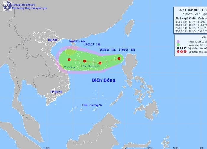 Biển Đông lại đón áp thấp nhiệt đới sau 24 giờ bão số 5 tan