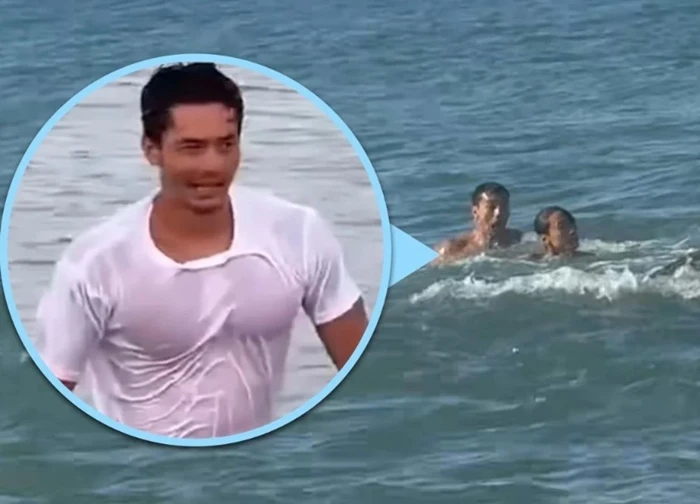 Nam cảnh sát gây sốt vì lộ cơ bắp cuồn cuộn khi cứu người đuối nước