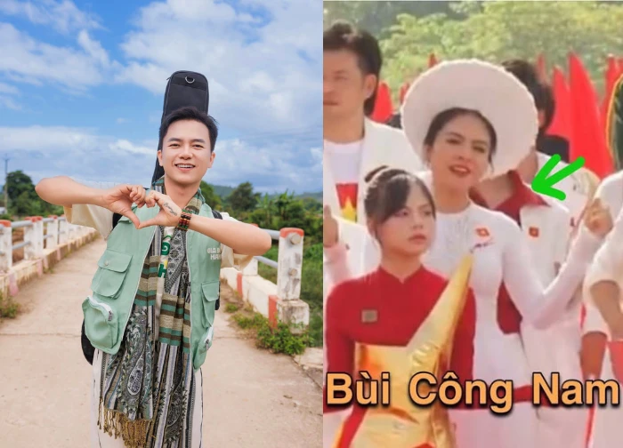 Bui Cong Nam and the moment of "losing shape" when standing next to the Miss Universe, the social media storm