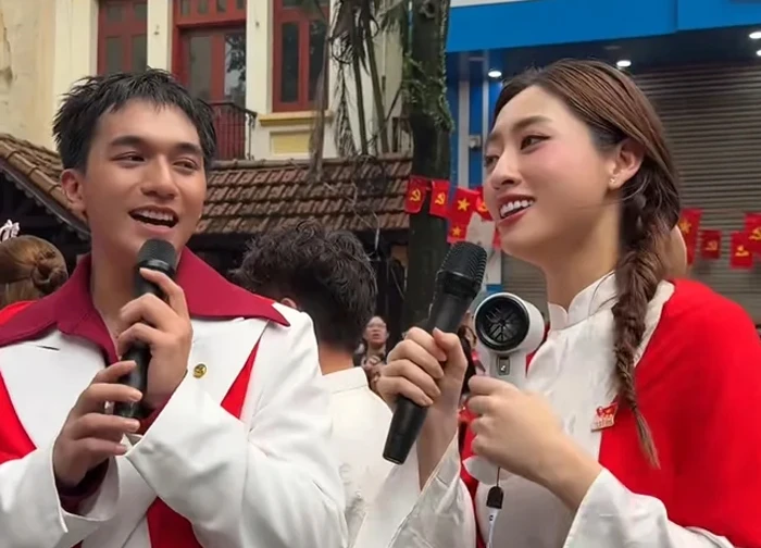 Luong Thuy Linh sang "What's more beautiful" with the actor of the movie Red Rain, netizens pushed the boat