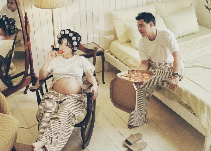 Han Hang "got married and ran for election": Shocking photo before giving birth, revealing Huyme