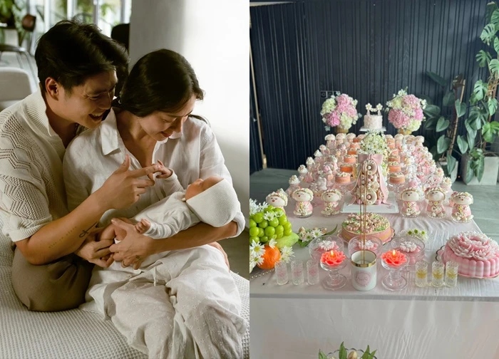 Lễ đầy tháng ái nữ nhà Ngô Thanh Vân Huy Trần: Không gian phủ đầy hồng ngọt ngào, đúng chuẩn "công chúa Gạo"