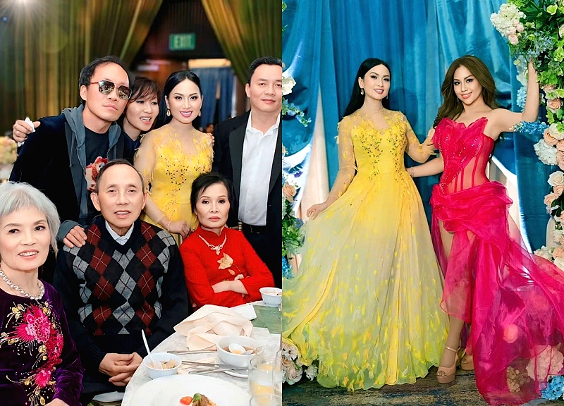 Hà Phương rạng rỡ, đọ dáng cùng em gái Minh Tuyết trong tiệc mừng đám cưới Kim cương của bố mẹ chồng tỷ phú