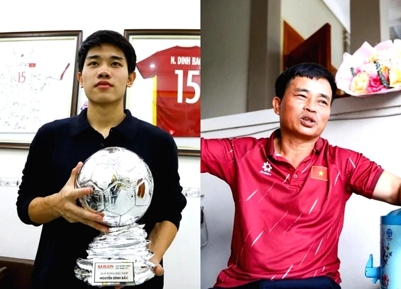 The father of striker Dinh Bac "reveals" a special coincidence in the names of the two father and son.