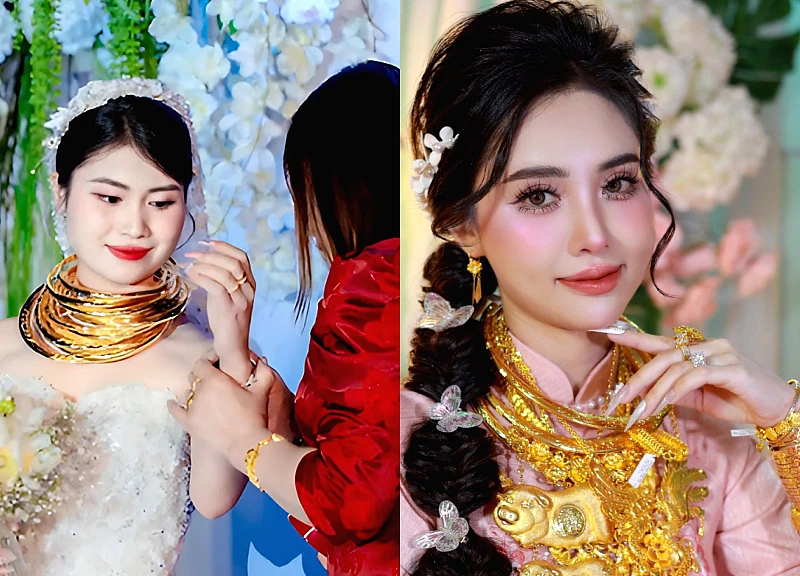 Cô dâu xinh như búp bê đội vương miện vàng và loạt đám cưới 'khủng' năm 2025