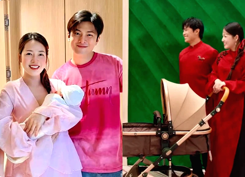 Gin Tuan Kiet's son appeared for the first time in Truc Nhan's "Tet MV", making fans "melt"