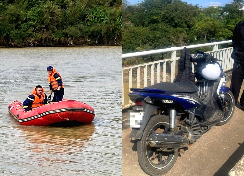 Tìm kiếm nam sinh viên để lại xe máy, giấy tờ tùy thân trên cầu