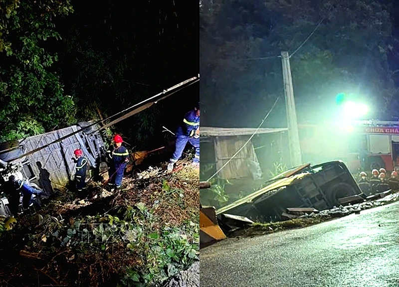 Xe khách lao xuống cống, 4 người tử vong tại chỗ