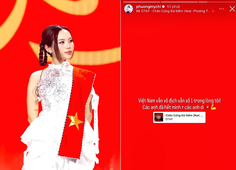 Phuong My Chi's message after Vietnam U23's defeat sparks outrage on social media.