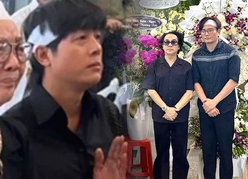 Wearing a mourning headscarf for Ba Thang's father, Hoa Hiep uttered a heart-wrenching sentence, a touching display of friendship.