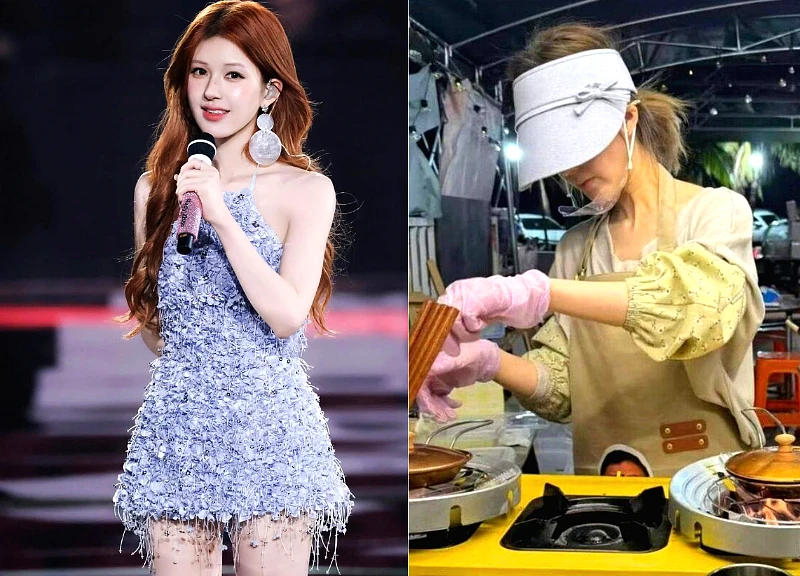 Triệu Lộ Tư "lộ" loạt ảnh bán hàng rong giữa phố, làm hành động "sốc" với fan