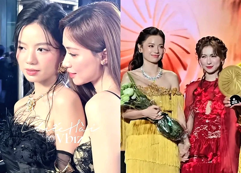Hòa Minzy nắm chặt tay, 'dính như sam' với sao phim Mưa Đỏ