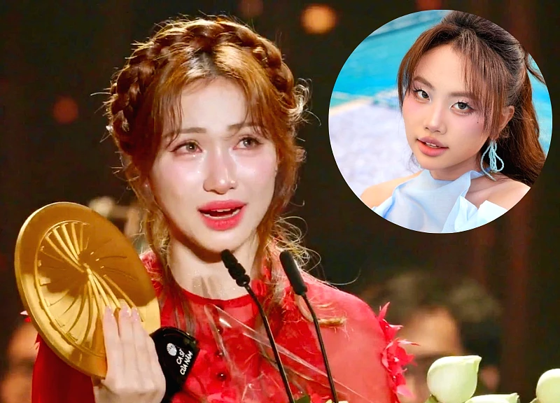 Hòa Minzy burst into tears while receiving the award, while Phương Mỹ Chi's strange behavior immediately shocked everyone.
