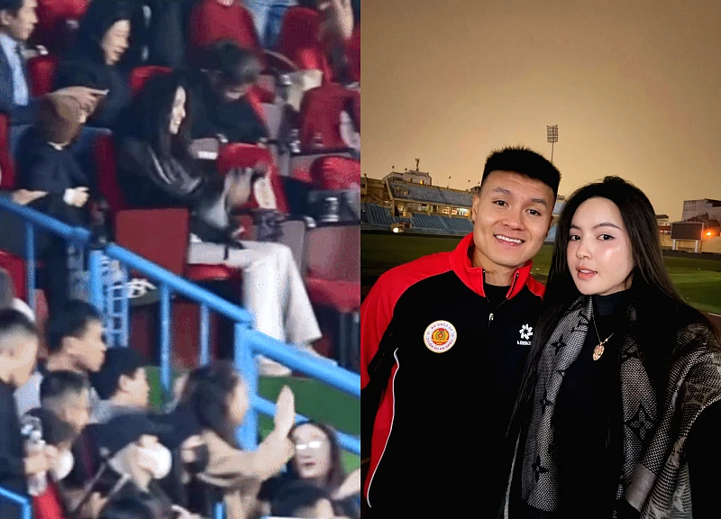 Chu Thanh Huyen cheered Quang Hai wholeheartedly, immediately criticized, her beauty attracted attention