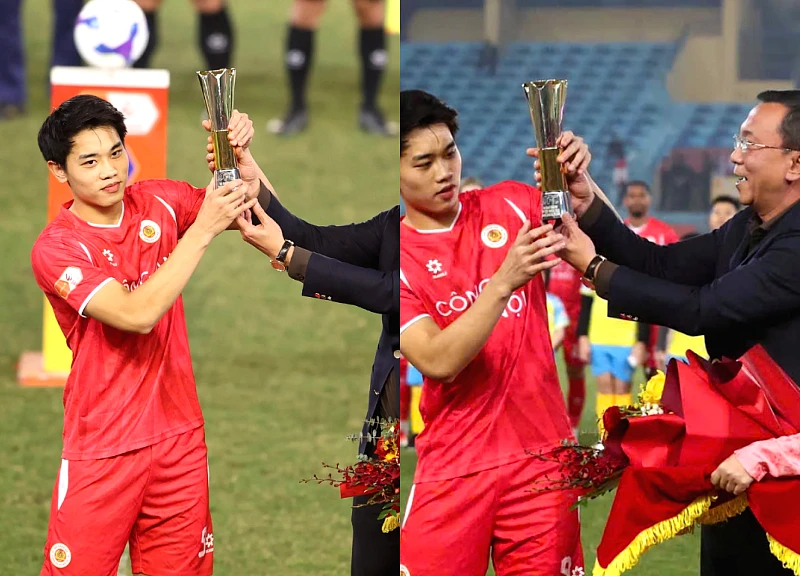 Vinh danh Đình Bắc: Vua phá lưới U23 châu Á chính thức nhận cúp tại Hàng Đẫy trước hàng nghìn khán giả