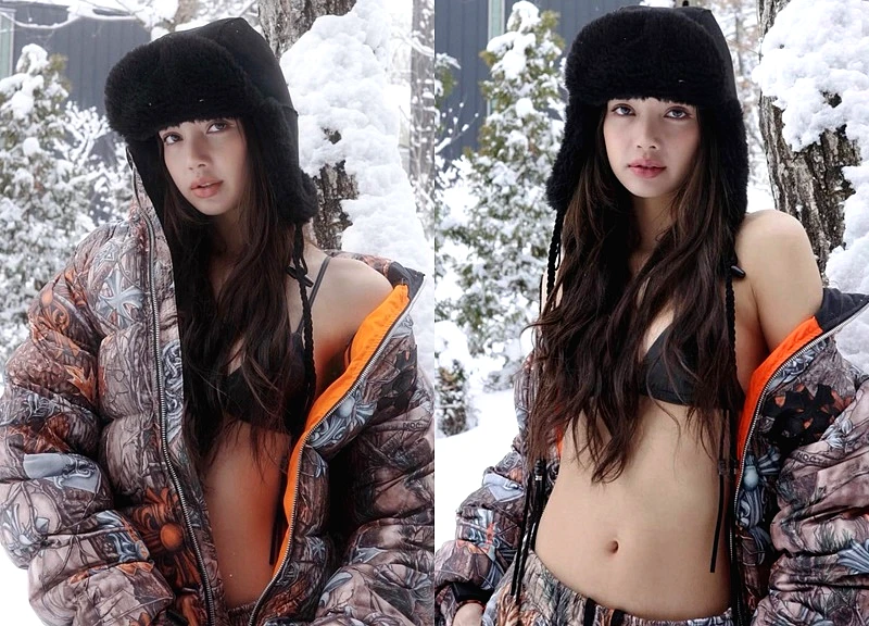 Lisa (BLACKPINK) tung ảnh diện đồ bơi bé xíu giữa trời tuyết