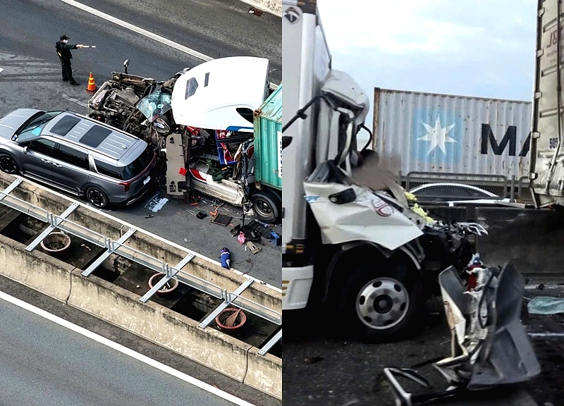 Tai nạn liên hoàn trên cao tốc TP HCM - Long Thành, một người chết