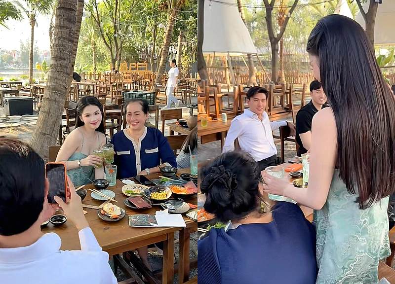 Lộ ảnh Ngọc Trinh ra mắt gia đình 1 nam diễn viên Vbiz giàu có, đẹp trai