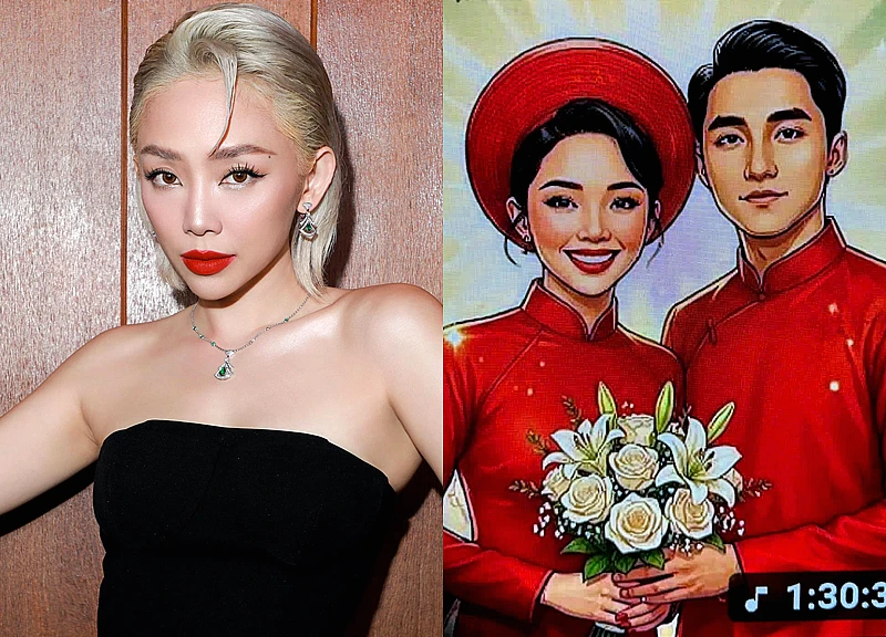 Tóc Tiên bắt bặp ảnh cưới của chính mình với người đàn ông lạ