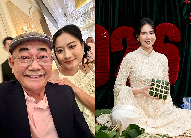 MC Mai Ngọc đón Tết trong biệt thự, NSND Việt Anh lãng mạn bên vợ kém 36 tuổi