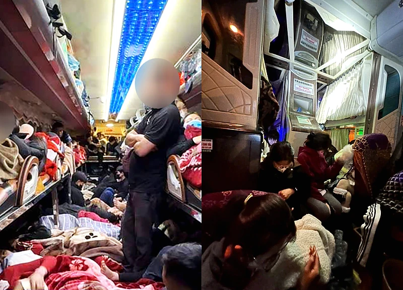Heart-stopping scene: 73 people crammed into a 22-seater bus during Tet holiday; driver fined a huge amount.