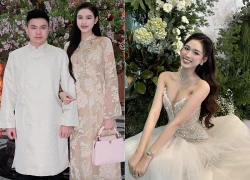 Do Thi Ha celebrates her first Tet (Lunar New Year) at her husband's family home; her life as a "daughter-in-law of a wealthy family" attracts attention.