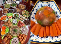 A New Year's Eve feast with 22 dishes goes viral on social media, including a nearly extinct dish.