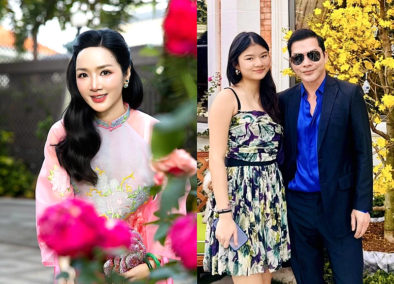 Con gái Trương Ngọc Ánh đi chúc Tết cùng bố, Giáng My khoe vẻ đẹp không tuổi