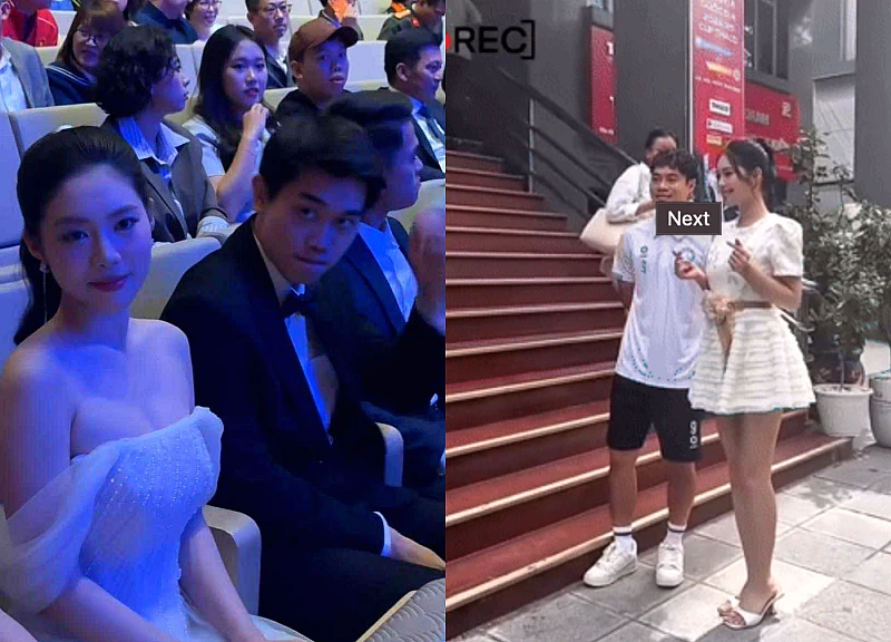 Van Toan poses for a friendly photo with the runner-up who was once shipped as a couple with Dinh Bac.