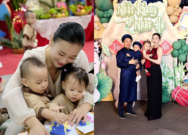 Phương Oanh's twins make an appearance, using photos to send a shocking message about Shark Bình?