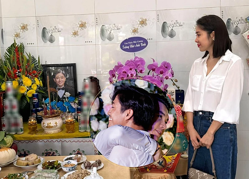Le Phuong emotionally wrote 10 words while paying her respects to Quy Binh, and a special person said something shocking?