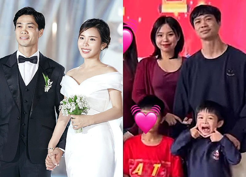 Why does Công Phượng's wife rarely visit her husband's hometown, yet every time she does, it causes a sensation?