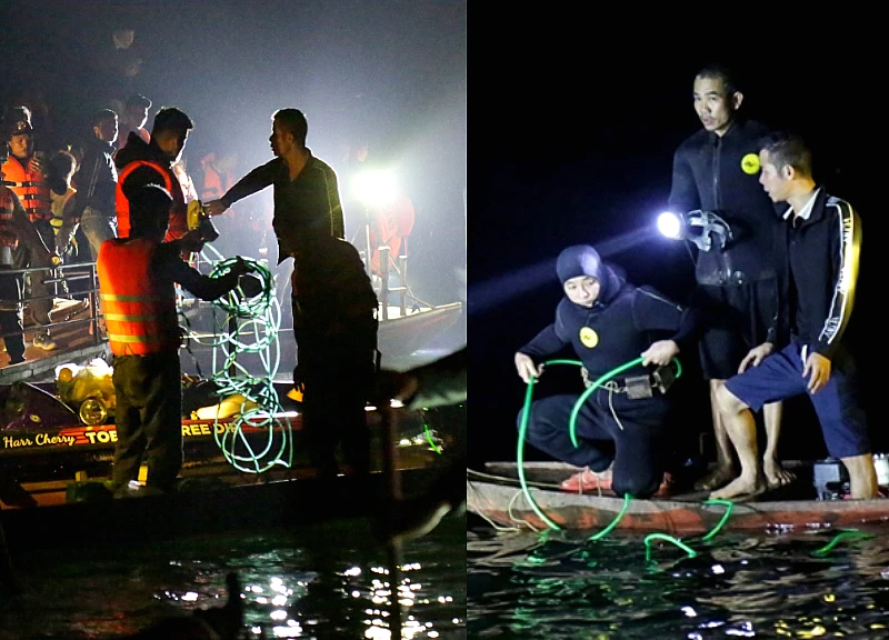 Boat capsizes on Thac Ba Lake: Rescuers dive through the night to search for 6 missing people, shocking reason revealed.