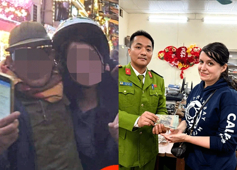 American female tourist reacts shockingly to being charged an exorbitant price of 1 million VND for 7km.