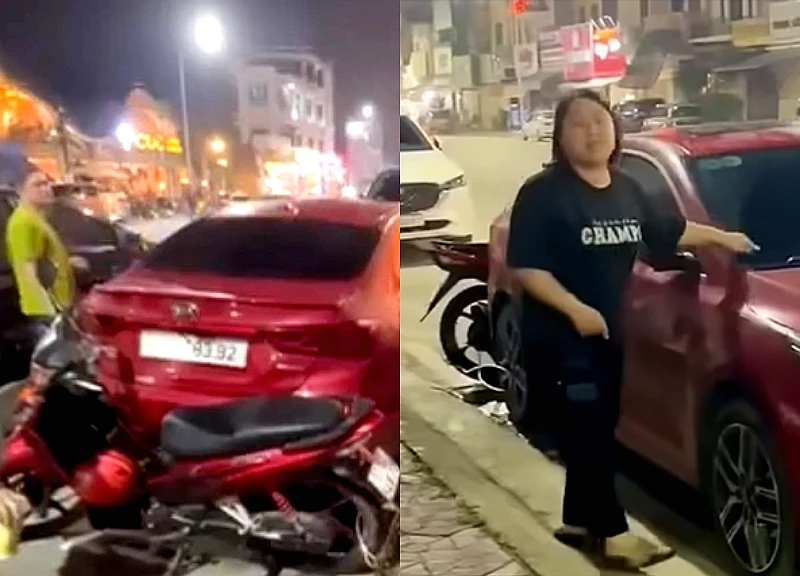 Nữ chủ quán khóa xích ô tô vào xe máy, công an vào cuộc, CĐM nổ tranh cãi