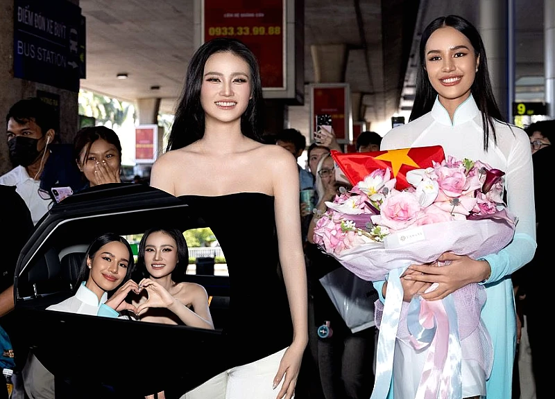 The reigning Miss World wore an ao dai (traditional Vietnamese dress), spoke fluent Vietnamese, and had a warm reunion with Ý Nhi.