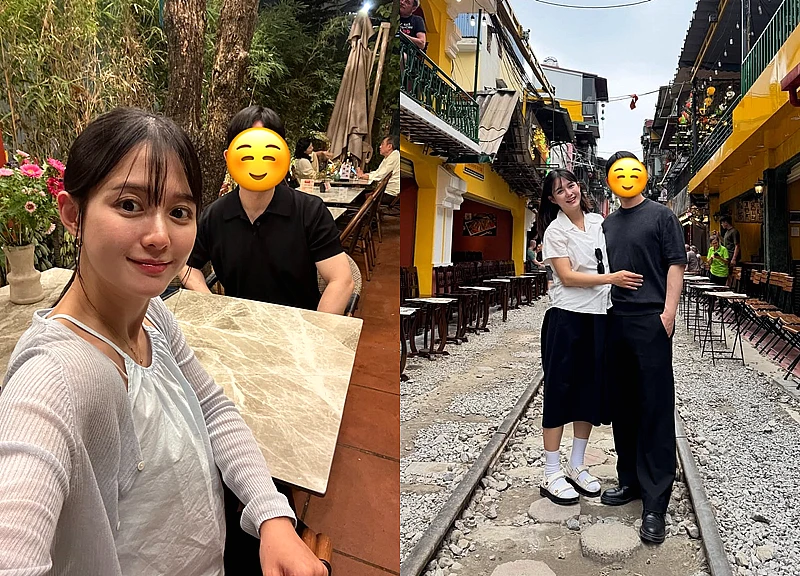Nữ diễn viên Hàn Quốc ăn phở, uống cà phê đường tàu ở Hà Nội