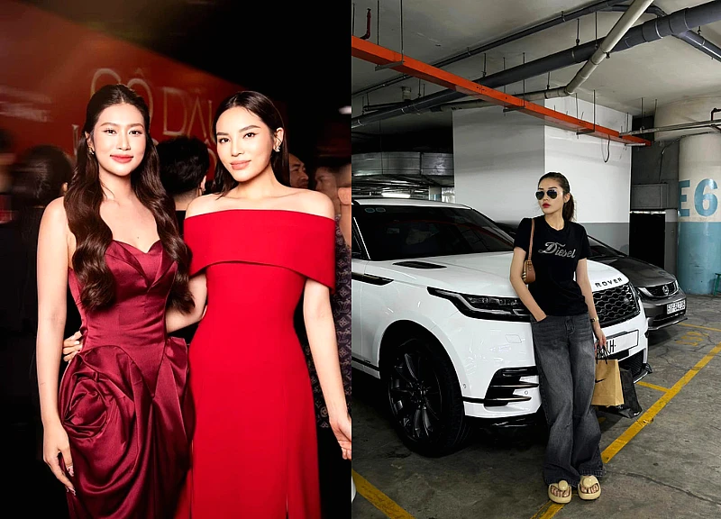 Miss Ky Duyen drove herself to pick up Thien An, revealing an attention-grabbing moment