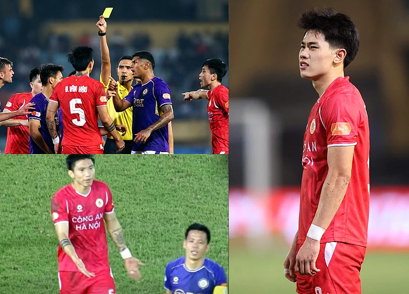 Đình Bắc tranh bóng yếu liền cáu, Văn Hậu 'đánh nguội' đối thủ bị dằn mặt căng?