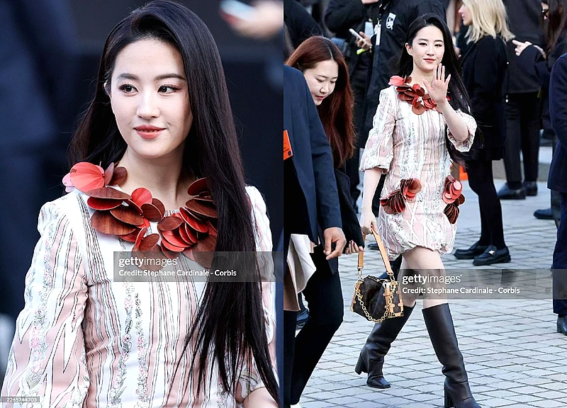 Không thể tin Lưu Diệc Phi cũng có ngày này: Ăn mặc sến súa như bà thím ở Paris Fashion Week