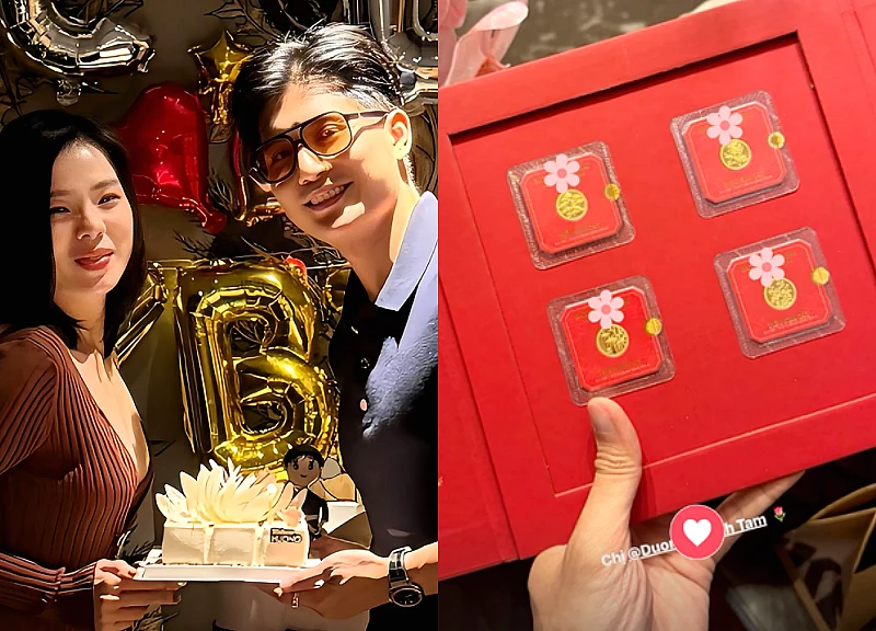 Le Quyen wishes Lam Bao Chau a happy birthday, saying sweet things to her young lover.