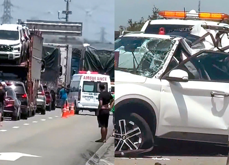 Va chạm giữa xe tải và ôtô trên cao tốc, hai mẹ con tử vong