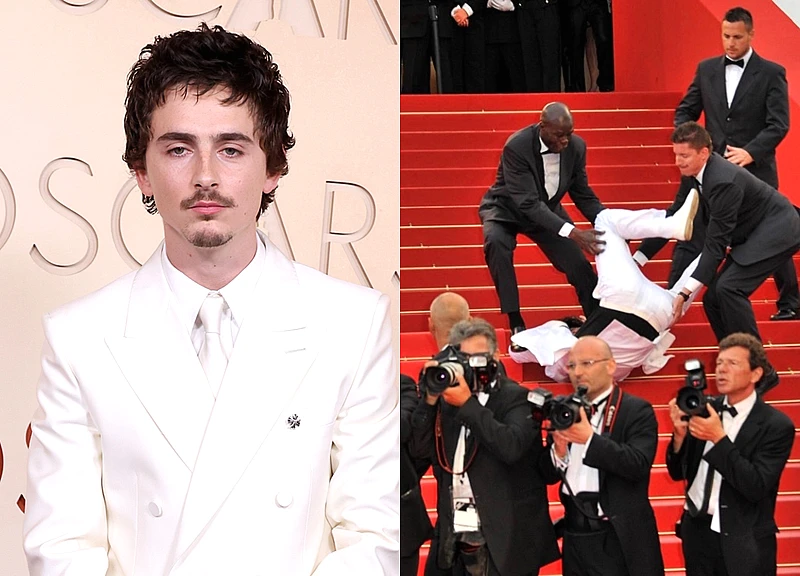 Rần rần khoảnh khắc Timothée Chalamet té lộn cổ trên thảm đỏ Oscar, thực hư ra sao?