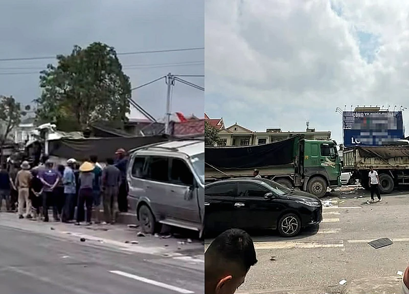 Ba ô tô tông liên hoàn trên quốc lộ 1, tài xế tử vong trong cabin