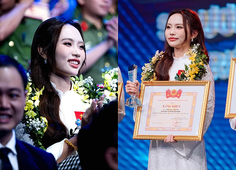 Không để ý camera, Phương Mỹ Chi bị "tóm" khoảnh khắc làm việc này giữa lễ trao giải